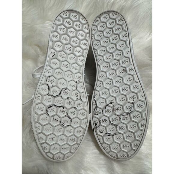 Stuart Weitzman woven metallic leather sneakers silver 38 - Picture 10 of 15